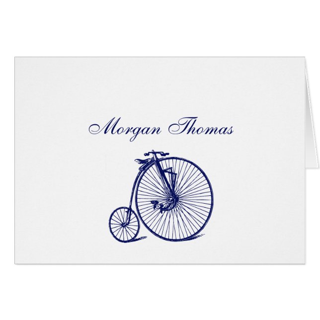 Vintag Velocipede Penny Farthing Bicycle Blu (Vorderseite (Horizontal))