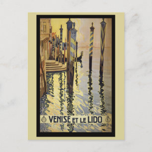 Vintag Venedig Italien Gondelbahn Postkarte
