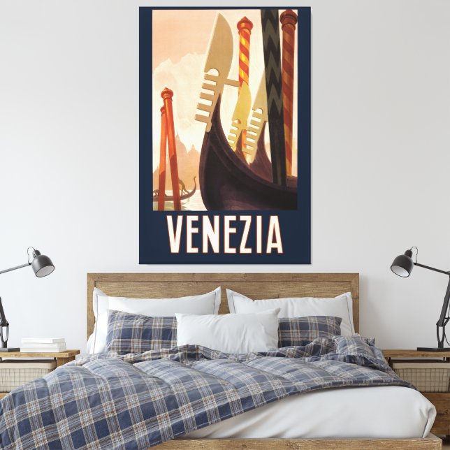 Vintag Venedig Italien Gondelfahrt Leinwanddruck (Insitu (Schlafzimmer))