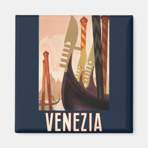 Vintag Venedig Italien Gondelfahrt Magnet