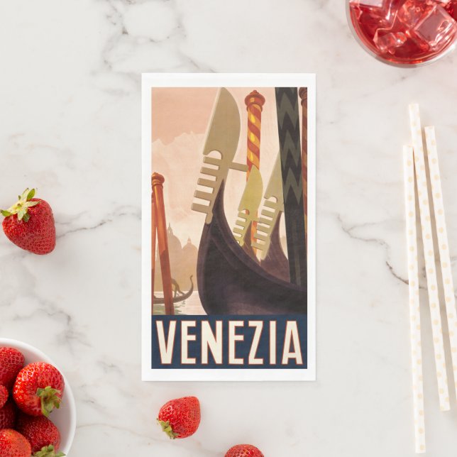 Vintag Venedig Italien Gondelfahrt Serviette (Beispiel)