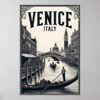 Vintag Venedig Italien Gondola Reiseplakat Poster
