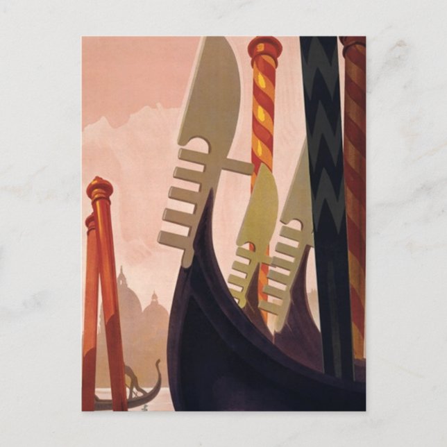 Vintag Venezia Gondolas Postkarte (Vorderseite)