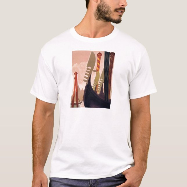 Vintag Venezia Gondolas T-Shirt (Vorderseite)