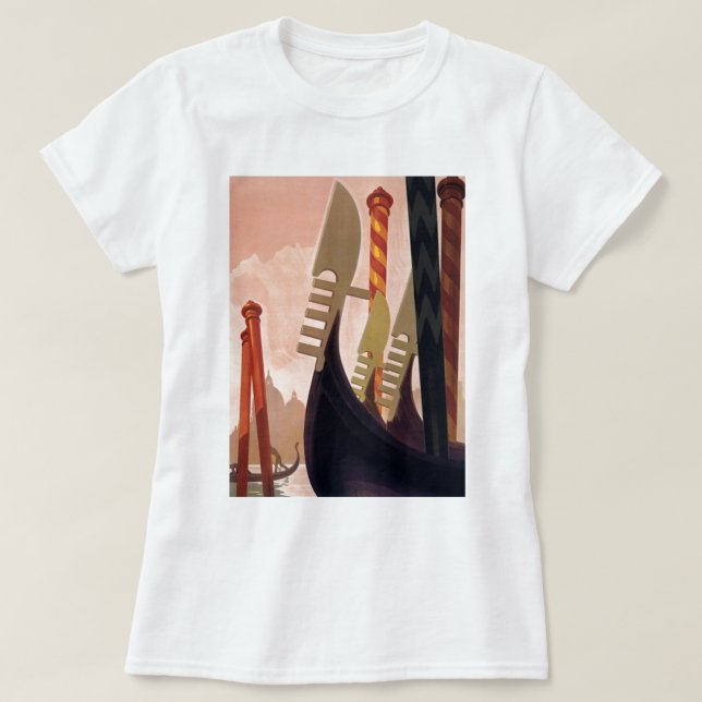 Vintag Venezia Gondolas T-Shirt (Design vorne)