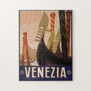 Vintag Venezia   Reiseplakat Venedig Italien Puzzle
