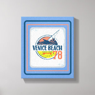 Vintag Venice Beach 1978 Surf Art Poster Leinwanddruck