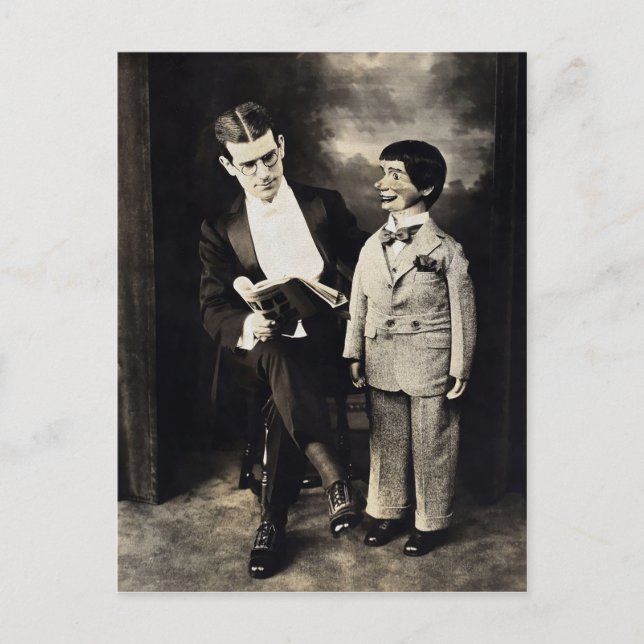 Vintag Ventriloquist Dummy Postcard Postkarte (Vorderseite)