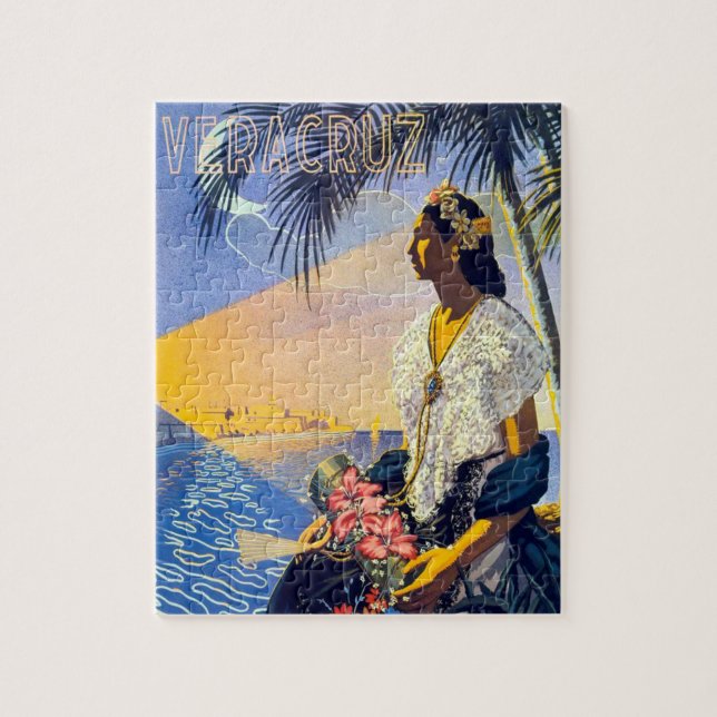Vintag Vera Cruz - Mexikanischer Reiseveranstalter Puzzle (Vertikal)