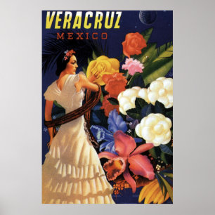Vintag Veracruz Mexico Reisen Poster