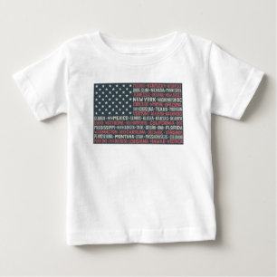 Vintag verblasste amerikanische Flaggen-Staat mit  Baby T-shirt