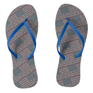 Vintag verblasste amerikanische Flaggen-Staat mit  Flip Flops