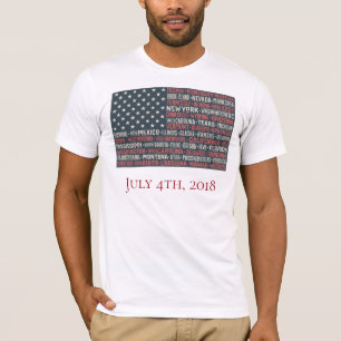 Vintag verblasste amerikanische Flaggen-Staat mit  T-Shirt
