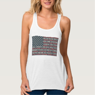 Vintag verblasste amerikanische Flaggen-Staat mit  Tank Top