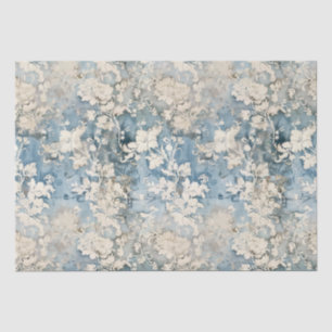 Vintag verblasstes Blumenmuster - Blau und Weiß Seidenpapier