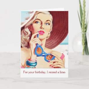 Vintag - Vermietung eines Limos für Ihren Geburtst Karte