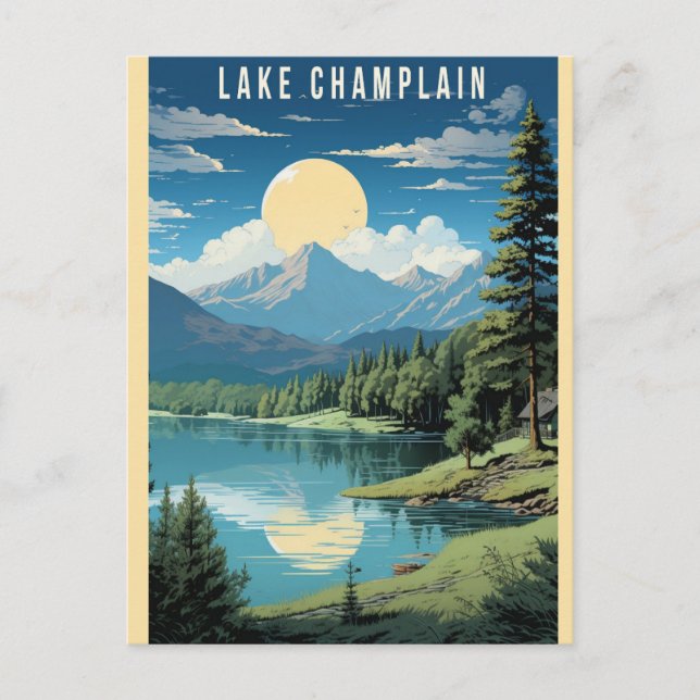 Vintag Vermont Lake Champlain Travel Postkarte (Vorderseite)