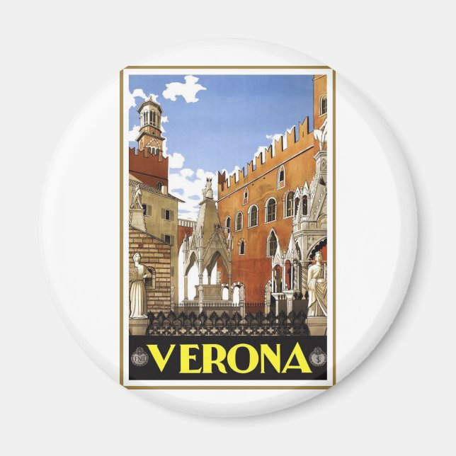 Vintag Verona Italien Magnet (Vorne)