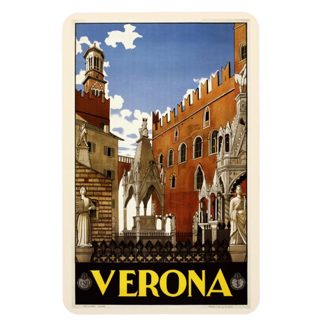 Vintag-Verona-Italien-Magnet Magnet (Vertikal)