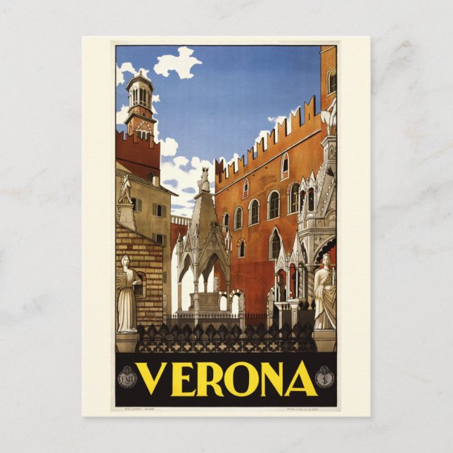 Vintag Verona Italien Postkarte (Vorderseite)
