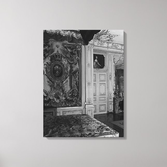 Vintag Versailles Palace Louis XV Bed Kammer Leinwanddruck (Vorderseite)