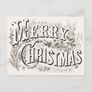 Vintag Verziert Elegant Frohe Weihnachten Postkarte