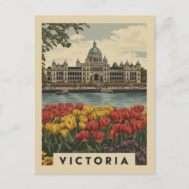 Vintag Victoria British Columbia Travel Postkarte (Vorderseite)