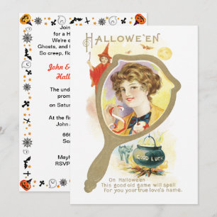 Vintag Viel Glück Mirror Halloween Einladung