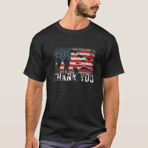 Vintag vielen Dank an Veteranen Combat Boots Blume T-Shirt