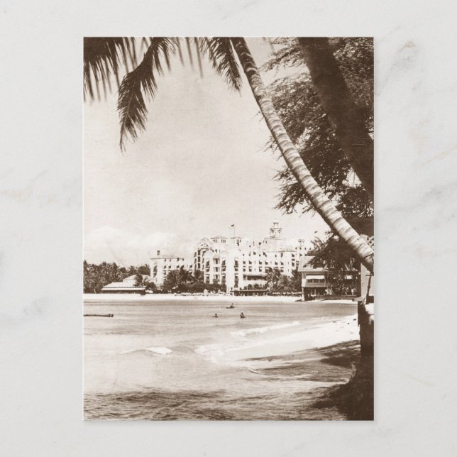 Vintag View Honolulu Hawaii Pink Palace Postcard Postkarte (Vorderseite)