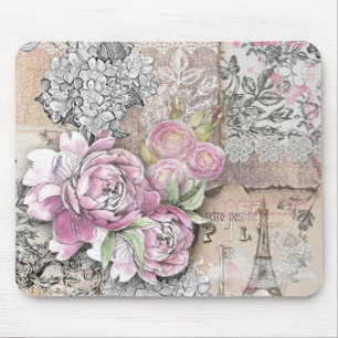 Vintag, viktorianisch, Collage, rustikal, Shabby Mousepad