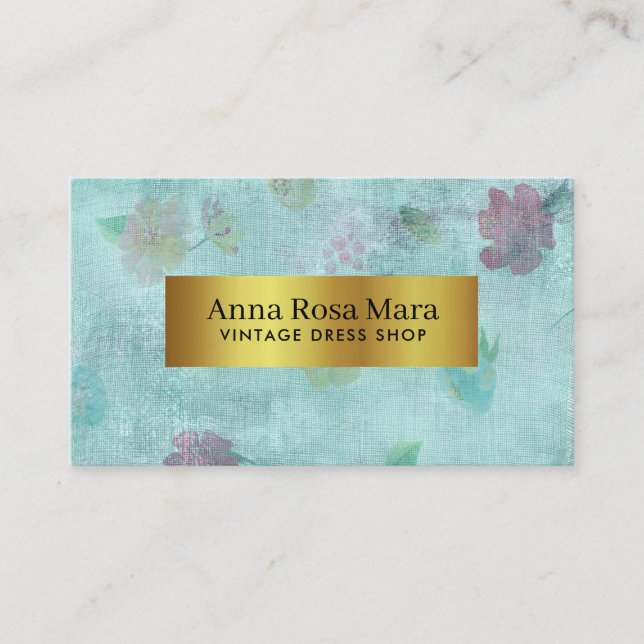 *~* Vintag Viktorianisch Modern Grunge Floral Visitenkarte (Vorderseite)