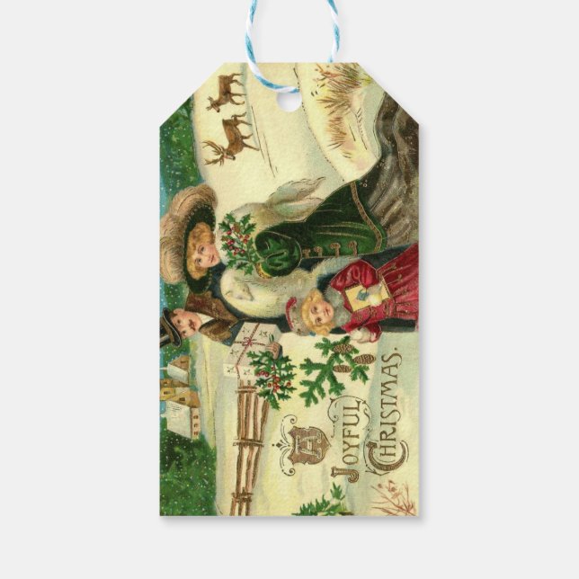 Vintag, viktorianisch, rustikal, Weihnachten, Geschenkanhänger (Rückseite)