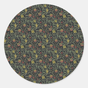 Vintag Viktorianisch William Morris Fruit Runder Aufkleber