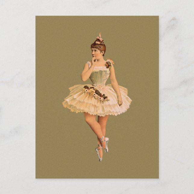 Vintag Viktorianische Ballerina Postkarte (Vorderseite)