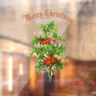 Vintag Viktorianische Era Holly Fensteraufkleber
