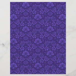 Vintag Viktorianische Indigo Damask Paisley Floral