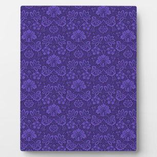 Vintag Viktorianische Indigo Damask Paisley Floral Fotoplatte
