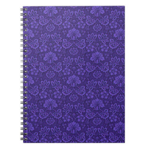 Vintag Viktorianische Indigo Damask Paisley Floral Notizblock