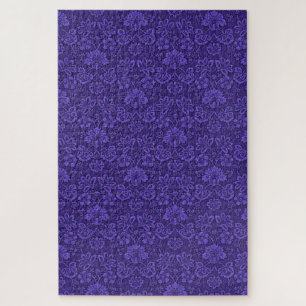 Vintag Viktorianische Indigo Damask Paisley Floral Puzzle