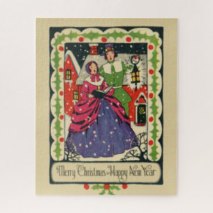 Vintag Viktorianische Weihnachtsgärtnerei Retro Puzzle