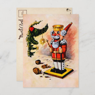 Vintag Viktorianischer Santa Nutcracker Postkarte