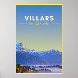 Vintag Villars Schweiz Kunstposter Poster