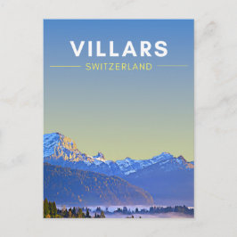 Vintag Villars Schweiz Reisen Postkarte