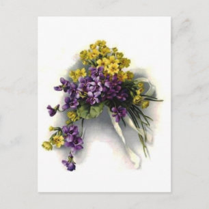 Vintag Violet Bouquet Postkarte