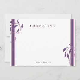 Vintag Violet Verziert Paisley Floral Blank Dankeskarte