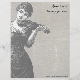 Vintag Violinist Letterhead