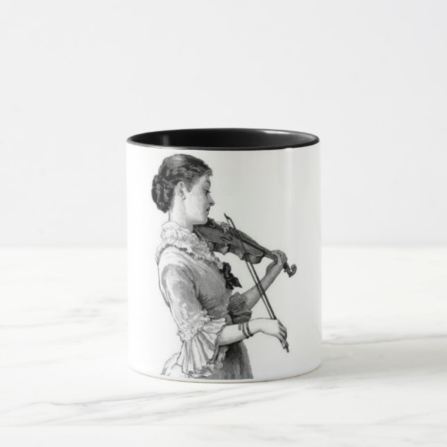 Vintag Violinist Tasse (Zentrum)