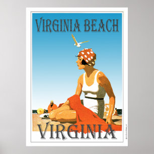 Vintag Virginia Beach Virginia Poster