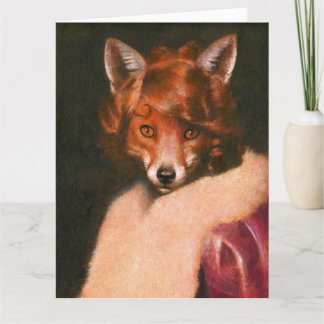 Vintag Vixen Large Greetings Card Karte